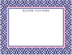 Note Cards/Stationery by Prints Charming - Navy & Pink Stylish Border (Flat)