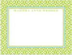 Note Cards/Stationery by Prints Charming - Lime & Turquoise Stylish Border (Flat)