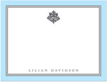 Note Cards/Stationery by Prints Charming - Light Blue & Grey Decorative Element (Flat)