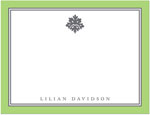 Note Cards/Stationery by Prints Charming - Light Green & Grey Decorative Element (Flat)