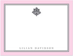 Note Cards/Stationery by Prints Charming - Light Pink & Grey Decorative Element (Flat)