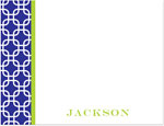 Note Cards/Stationery by Prints Charming - Navy & Lime Stylish Chain (Flat)