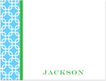 Note Cards/Stationery by Prints Charming - Aqua & Green Stylish Chain (Flat)