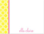 Note Cards/Stationery by Prints Charming - Yellow & Pink Stylish Chain (Flat)