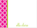 Note Cards/Stationery by Prints Charming - Hot Pink & Lime Stylish Chain (Flat)