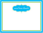 Note Cards/Stationery by Prints Charming - Aqua & Green Decorative Element (Flat)