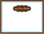 Note Cards/Stationery by Prints Charming - Brown & Light Blue Decorative Element (Flat)