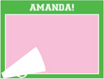 Note Cards/Stationery by Prints Charming - Green & Pink Megaphone (Flat)