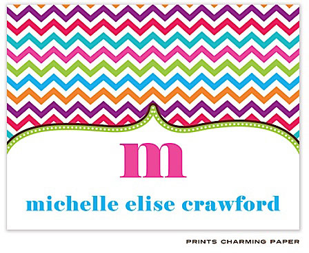 Note Cards/Stationery by Prints Charming - Multi-Color Chevron