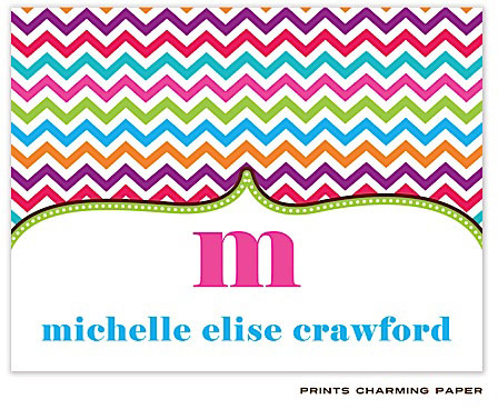 Note Cards/Stationery by Prints Charming - Multi-Color Chevron Note Cards/Stationery by Prints Charming - Multi-Color Chevron