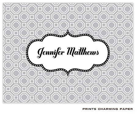 Note Cards/Stationery by Prints Charming - Grey Geometric
