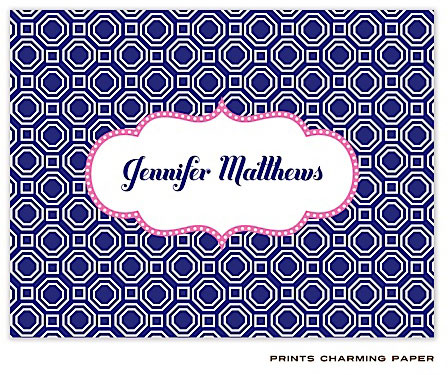 Note Cards/Stationery by Prints Charming - Blue Geometric