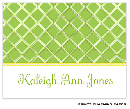 Note Cards/Stationery by Prints Charming - Leaf Lattice Green Note Cards/Stationery by Prints Charming - Leaf Lattice Green
