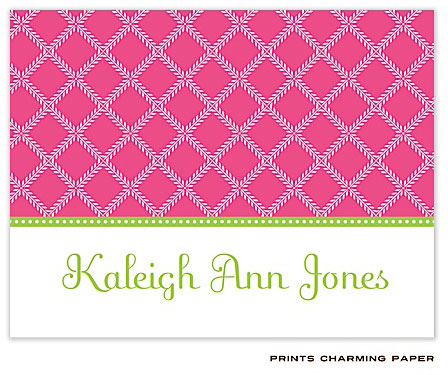 Note Cards/Stationery by Prints Charming - Leaf Lattice Hot Pink Note Cards/Stationery by Prints Charming - Leaf Lattice Hot Pink