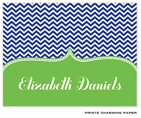 Note Cards/Stationery by Prints Charming - Blue Chevron
