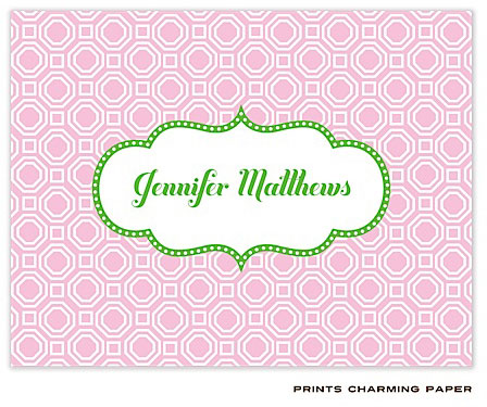 Note Cards/Stationery by Prints Charming - Pink Geometric