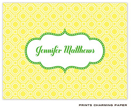 Note Cards/Stationery by Prints Charming - Yellow Geometric Note Cards/Stationery by Prints Charming - Yellow Geometric