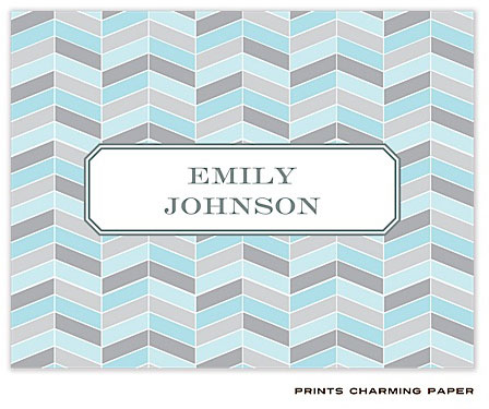 Note Cards/Stationery by Prints Charming - Blue and Grey Chevron Mosaic Note Cards/Stationery by Prints Charming - Blue and Grey Chevron Mosaic