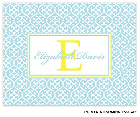 Note Cards/Stationery by Prints Charming - Blue Linking Pattern