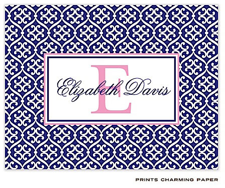 Note Cards/Stationery by Prints Charming - Navy Blue Linking Pattern Note Cards/Stationery by Prints Charming - Navy Blue Linking Pattern