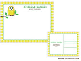 Prints Charming Camp Postcards - Yellow Border Hoot Owl Camp