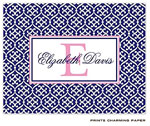 Note Cards/Stationery by Prints Charming - Navy Blue Linking Pattern