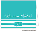 Note Cards/Stationery by Prints Charming - Teal Blue Knot Note (Folded)