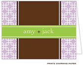Note Cards/Stationery by Prints Charming - Lavender and Lime Note (Folded)