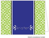 Note Cards/Stationery by Prints Charming - Meadow Green and Blue Note (Folded)