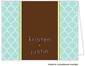 Note Cards/Stationery by Prints Charming - Aqua Quatrefoil Note (Folded)