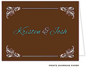 Note Cards/Stationery by Prints Charming - Vintage Chocolate Brown Note (Folded)