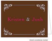 Note Cards/Stationery by Prints Charming - Vintage Brown and Pink Note (Folded)