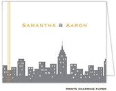 Note Cards/Stationery by Prints Charming - NYC Silhouette Orange Note (Folded)