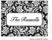 Note Cards/Stationery by Prints Charming - Black and White Floral Note (Folded)