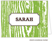 Note Cards/Stationery by Prints Charming - Green Wood grain Note (Folded)