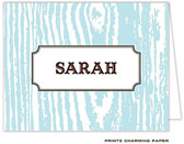 Note Cards/Stationery by Prints Charming - Blue Wood grain Note (Folded)