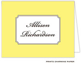 Note Cards/Stationery by Prints Charming - Yellow Elegance Note (Folded)