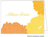 Note Cards/Stationery by Prints Charming - Tangerine and Orange Floral Note (Folded)