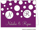 Note Cards/Stationery by Prints Charming - Plum Champagne Bubbles Note (Folded)