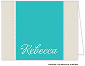 Note Cards/Stationery by Prints Charming - Turquoise and Bisque Note (Folded)