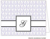 Note Cards/Stationery by Prints Charming - Lavender Fleur De Lis Note (Folded)