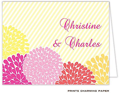 Note Cards/Stationery by Prints Charming - Fresh Yellow Floral Note (Folded)