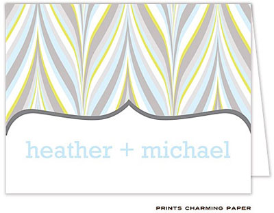 Note Cards/Stationery by Prints Charming - Modern Pastel Stripe Note (Folded)