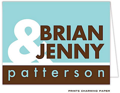 Note Cards/Stationery by Prints Charming - Aqua Ampersand Note (Folded) Note Cards/Stationery by Prints Charming - Aqua Ampersand Note (Folded)
