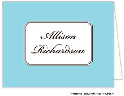 Note Cards/Stationery by Prints Charming - Aqua Elegance Note (Folded) Note Cards/Stationery by Prints Charming - Aqua Elegance Note (Folded)