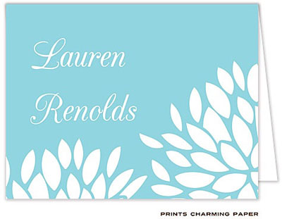 Note Cards/Stationery by Prints Charming - Aqua Blue Floral Note (Folded) Note Cards/Stationery by Prints Charming - Aqua Blue Floral Note (Folded)