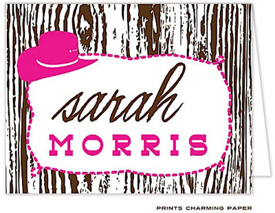 Note Cards/Stationery by Prints Charming - Pink Cow Girl Note (Folded) Note Cards/Stationery by Prints Charming - Pink Cow Girl Note (Folded)