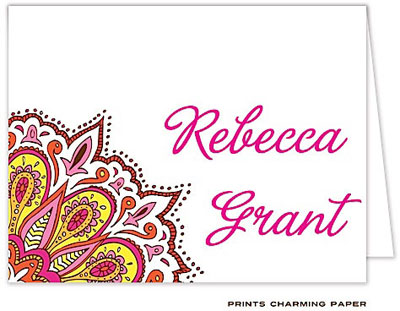Note Cards/Stationery by Prints Charming - Hot Pink Design Note (Folded) Note Cards/Stationery by Prints Charming - Hot Pink Design Note (Folded)