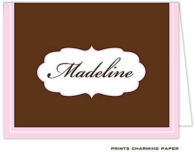 Note Cards/Stationery by Prints Charming - Chocolate Brown and Pink Note (Folded) Note Cards/Stationery by Prints Charming - Chocolate Brown and Pink Note (Folded)