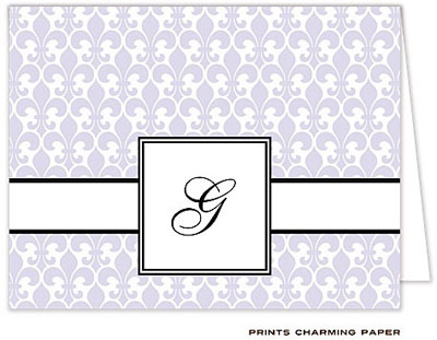 Note Cards/Stationery by Prints Charming - Lavender Fleur De Lis Note (Folded) Note Cards/Stationery by Prints Charming - Lavender Fleur De Lis Note (Folded)